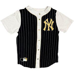 Majestic Black and White Pinstripe Yankees Jersey